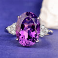 Elegant 925 Sterling Silver Natural Amethyst Ring for Women | Adjustable Purple Gemstone Ring | Luxury Minimalist Jewelry Gift for Wife, Mother, Anniversary & Valentine's Day