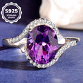 Elegant Natural Amethyst Ring in 925 Sterling Silver – Luxury Adjustable Gemstone Ring, Perfect Gift for Valentine’s, Mother’s Day, Thanksgiving & Christmas