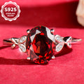 Elegant Natural Garnet Ring in 925 Sterling Silver – Luxury Adjustable Gemstone Ring, Perfect Gift for Valentine’s, Mother’s Day, Thanksgiving & Christmas