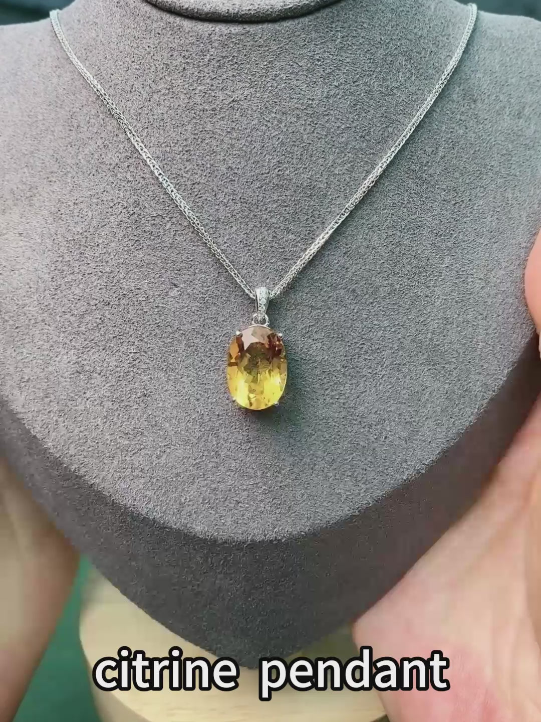 Elegant 925 Sterling Silver Citrine Necklace for Women – Natural Yellow Gemstone Pendant – Luxury Gift for Her | Birthday & Holiday Jewelry