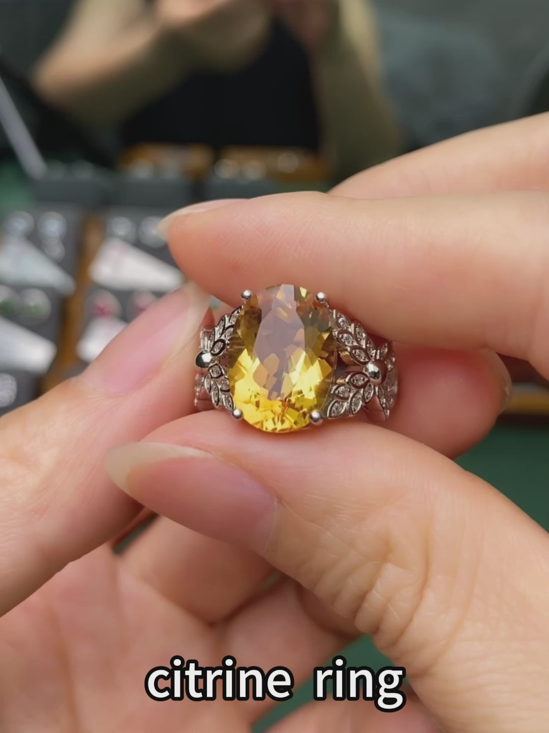 Luxury 925 Sterling Silver Natural Citrine Ring for Women | Adjustable Open Ring with 10×14 mm Oval Gemstone | Elegant Jewelry Gift for Her