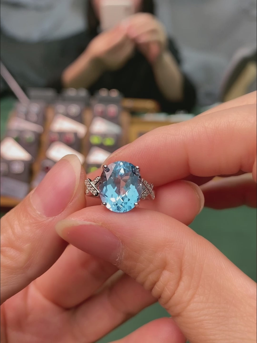 S925 Sterling Silver Natural Topaz Ring for Women | Adjustable Elegant Blue Gemstone Luxury Rings | Valentine's Mother's Day Birthday Jewelry Gift
