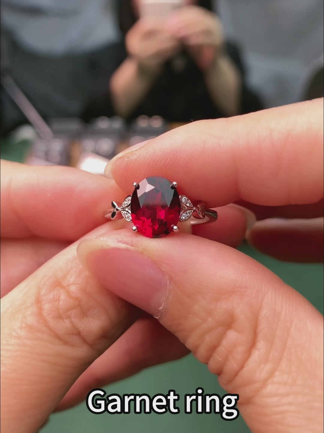 Elegant Natural Garnet Ring in 925 Sterling Silver – Luxury Adjustable Gemstone Ring, Perfect Gift for Valentine’s, Mother’s Day, Thanksgiving & Christmas