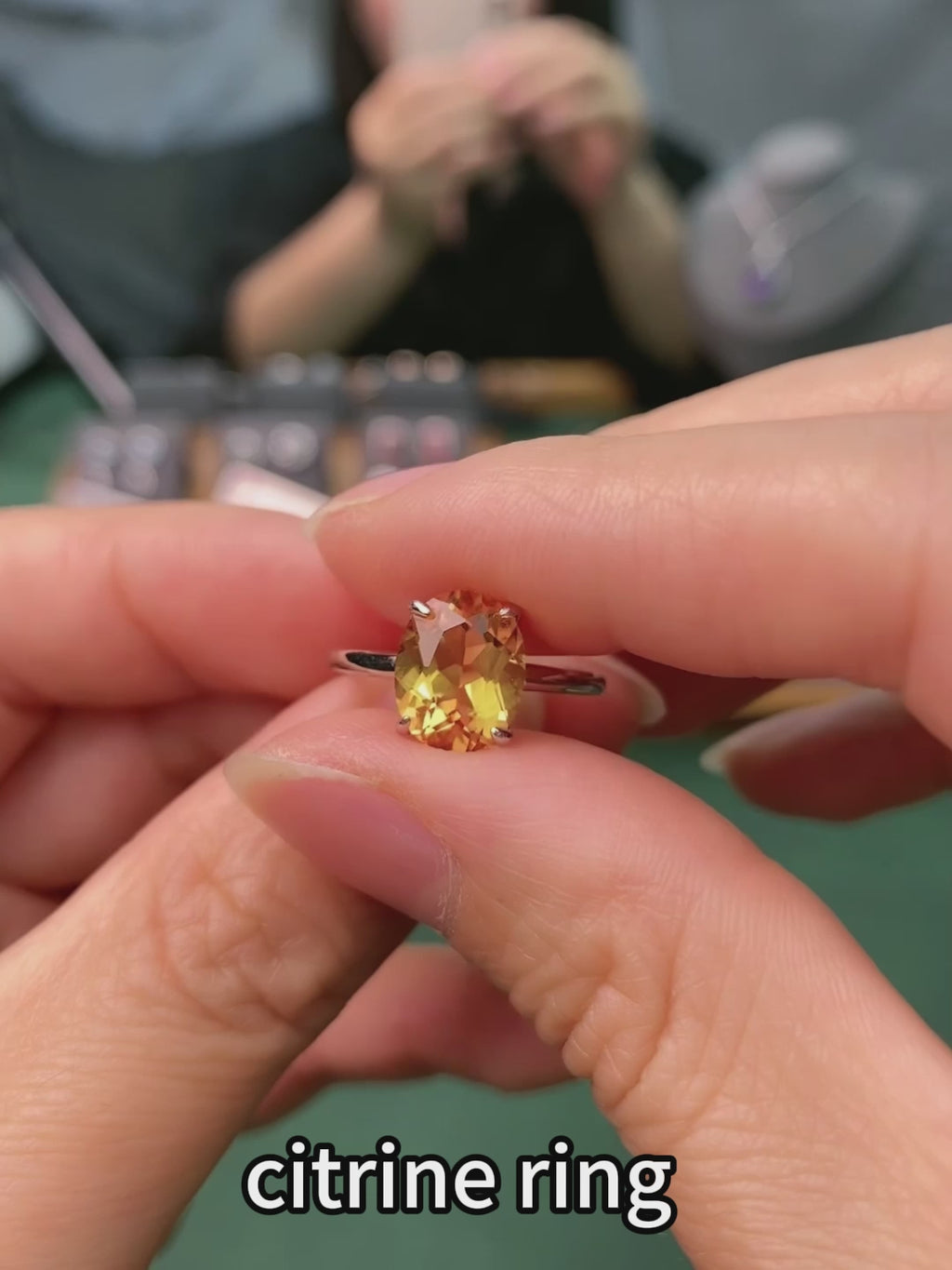 Elegant Natural Citrine Ring in 925 Sterling Silver – Luxury Adjustable Gemstone Ring, Perfect Gift for Valentine’s, Mother’s Day, Thanksgiving & Christmas